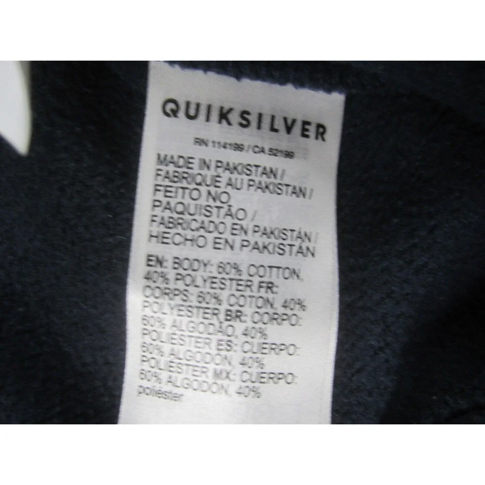 Quiksilver Jacket Boys 4 Blue Zip Up Sweater Hoodie Fleece Long Sleeve Outerwear